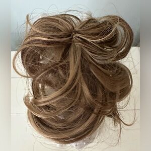 Ladies Women’s Child’s Loose Curly Bun Cover Ash Blonde Brunette Hairpie…